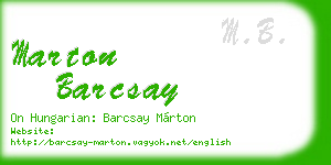marton barcsay business card
